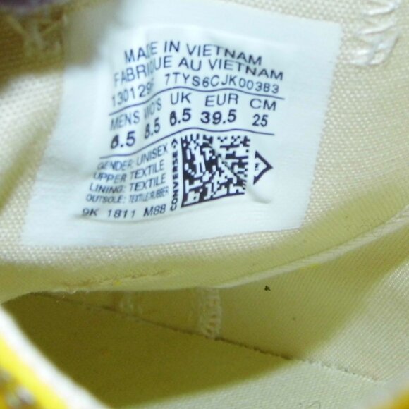 CONVERSE Chuck Taylor All Star OX Lemon Chrome Sneakers Womens Size 8.5 - Picture 7 of 7